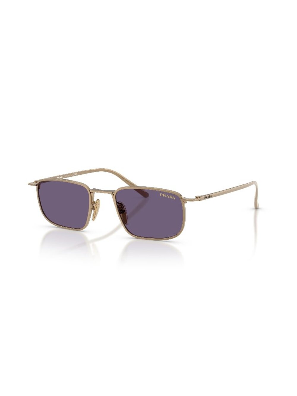 New Prada Men's Sunglasses Silver Purple Lens Metal Frame PR D52S 7OE70W 49